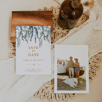 Vine Greenery Blue Floral Wedding