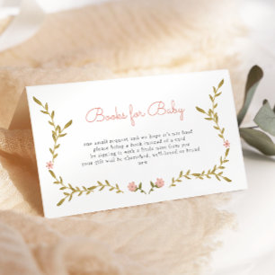 Vine & Pink Floral Baby Duschbücher für Baby Begleitkarte