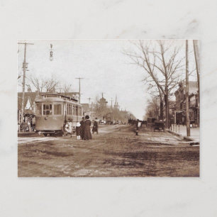 Vineland NJ, Landis Ave, Straßenbahn, Szene, c1910 Postkarte