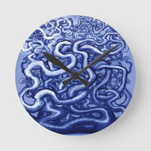 Vines Blue Runde Wanduhr