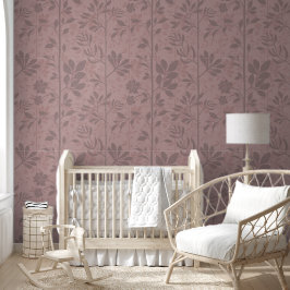 Vines of Quiet Joy XL grey botanical silhouette Tapete