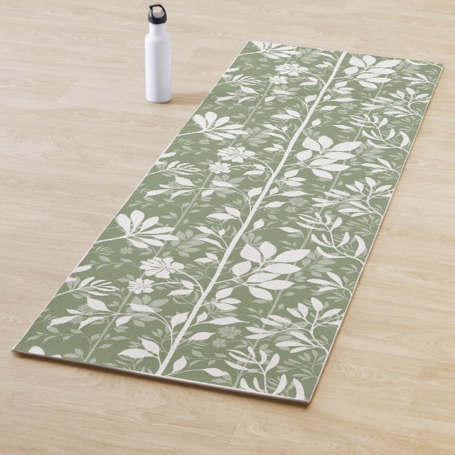 Vines of Quiet Joy XL white botanical silhouette Yogamatte (Beispiel)