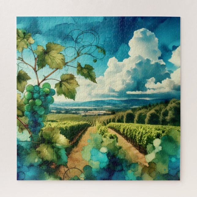 Vineyard Alcohol Ink Puzzle (Vertikal)