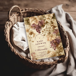 Vineyard Grape Floral Baby Shower Einladung