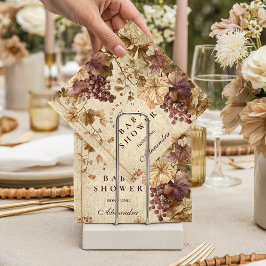 Vineyard Grape Floral Baby Shower Serviette