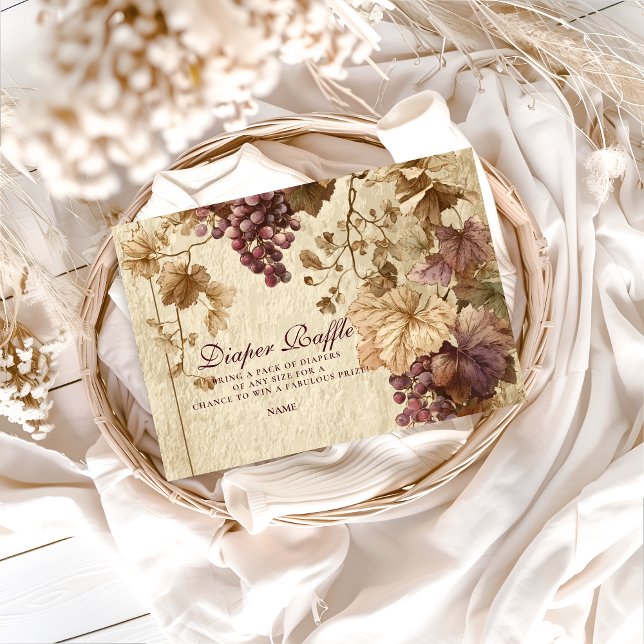 Vineyard Grape Floral Diapper Raffle  Begleitkarte (Von Creator hochgeladen)