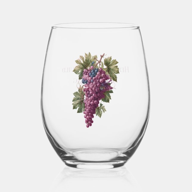 Vineyard Grapes Customized Weinglas Ohne Stiel (Vorderseite)