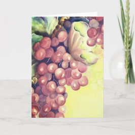 Vineyard Grapes Watercolor Greeting Card | Wine  Karte