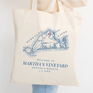 Vineyard Haven MA Hochzeitsgeschenk Navy Blau Will Tragetasche