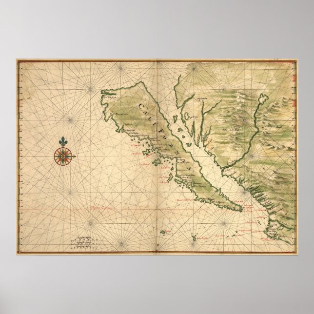 Vingboons "California as an Island" (1650) Reprint Poster (Vorne)