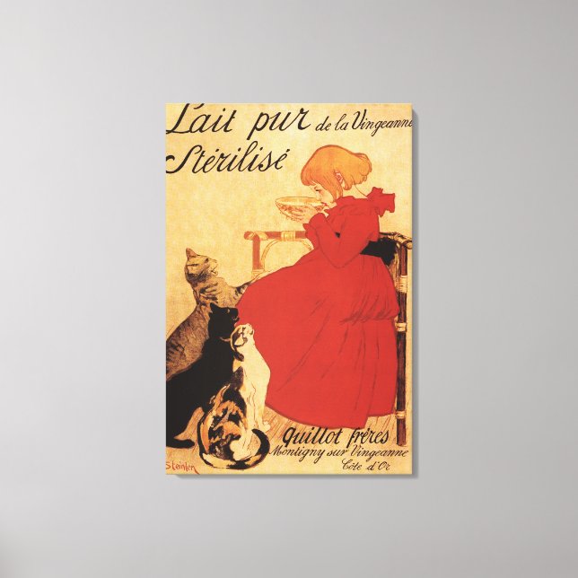 Vingeanne Milk Girl mit Katzen Leinwanddruck (Vorderseite)