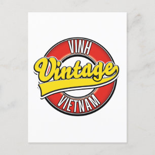 Vinh Vietnam Retro-Logo Einladungspostkarte