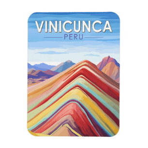 Vinicunca Peru Reisen Vintag Magnet