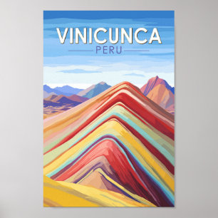 Vinicunca Peru Reisen Vintag Poster