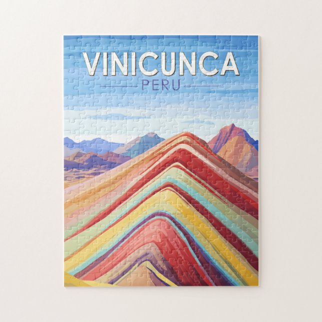 Vinicunca Peru Reisen Vintag Puzzle (Vertikal)