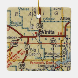 Vinita OK Map Keramikornament