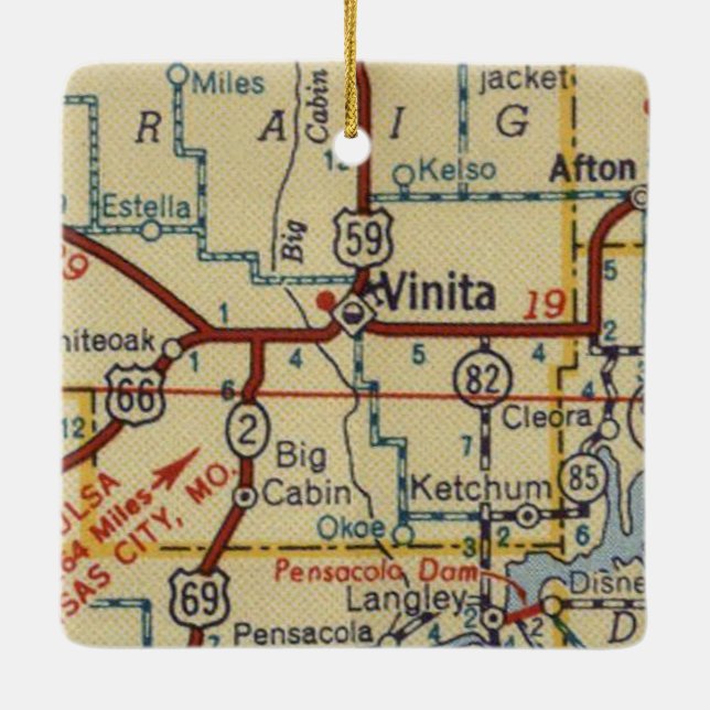 Vinita OK Map Keramikornament (Rückseite)