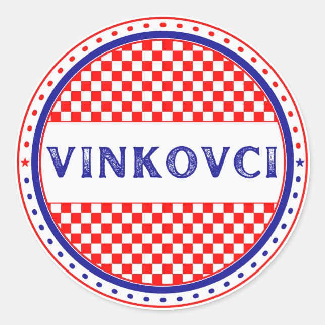 Vinkovci City Pride Emblem – Croatian Identity Runder Aufkleber (Vorderseite)