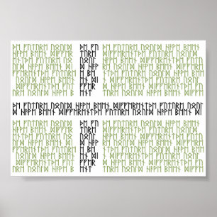 Vinland Flag w Runes - Poster