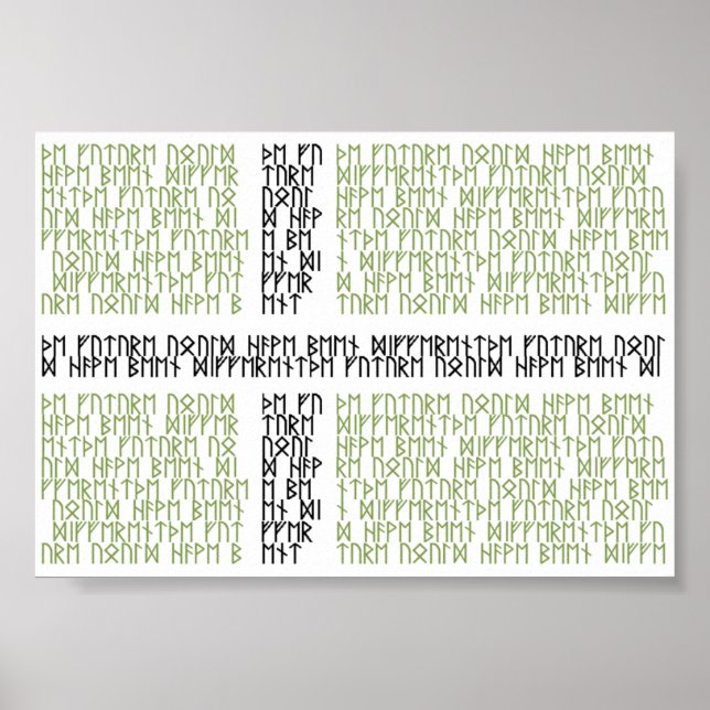 Vinland Flag w Runes - Poster (Vorne)