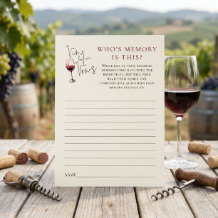 Vino Befor Vows Memory Spiel Brautparty-Karte Einladung