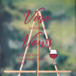 Vino Before The Vows Brautparty/Junggesellinnenabs Acrylschild