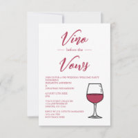 Vino Before The Vows Vorhochzeits-Willkommensparty