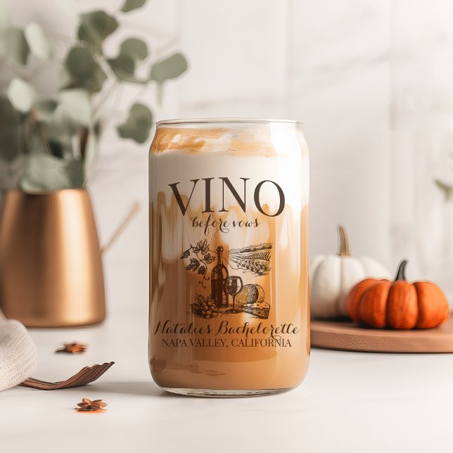 Vino Before Vows Bach Custom Weinkeller Bacheloret Dosenglas (Von Creator hochgeladen)