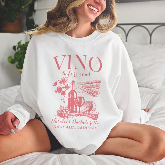 Vino Before Vows Bach Custom Weinkeller Bacheloret Sweatshirt (Von Creator hochgeladen)