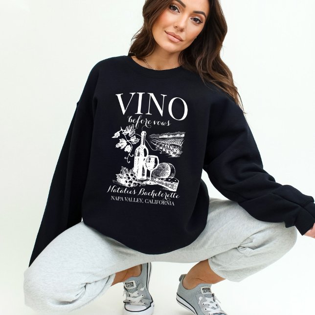 Vino Before Vows Bach Custom Weinkeller Bacheloret Sweatshirt (Von Creator hochgeladen)
