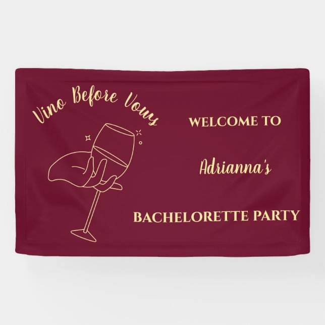 Vino Before Vows Bachelorette Banner (Horizontal)