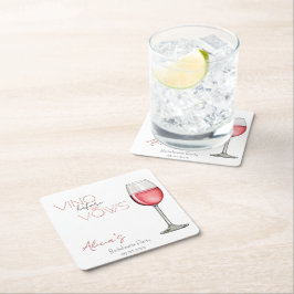 Vino Before Vows Bachelorette / Brautparty Rechteckiger Pappuntersetzer