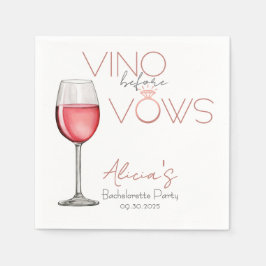 Vino Before Vows Bachelorette / Brautparty Serviette