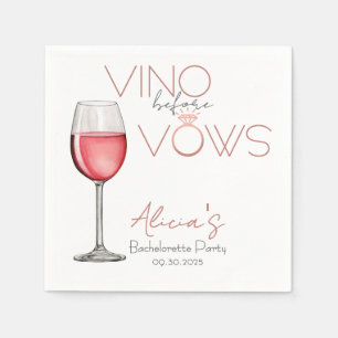 Vino Before Vows Bachelorette / Brautparty Serviette