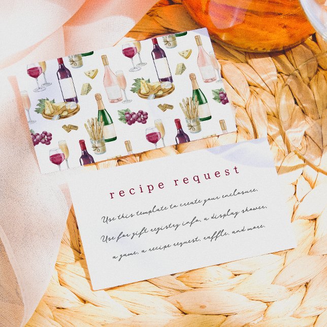 Vino Before Vows Brautparty Begleitkarte (Card Front & Back Mock-up)