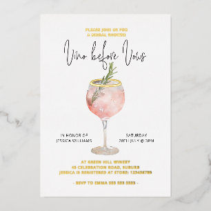 Vino Before Vows Brautparty Junggesellinnenabschie Folieneinladung