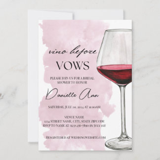 Vino Before Vows Bridal Dusche Einladung