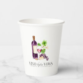 Vino Before Vows Bridal Shower Custom Favor Pappbecher
