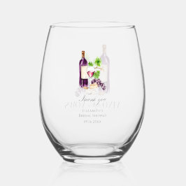 Vino Before Vows Bridal Shower Custom Favor Weinglas Ohne Stiel