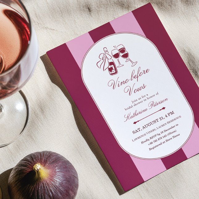 Vino Before Vows Bridal Shower Invitation Einladung (Von Creator hochgeladen)
