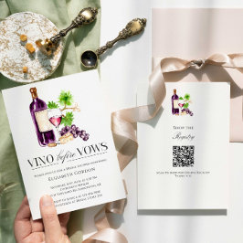 Vino Before Vows Bridal Shower QR Code Registry Einladung