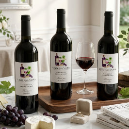 Vino Before Vows Bridal Shower Wine Thank you Weinetikett