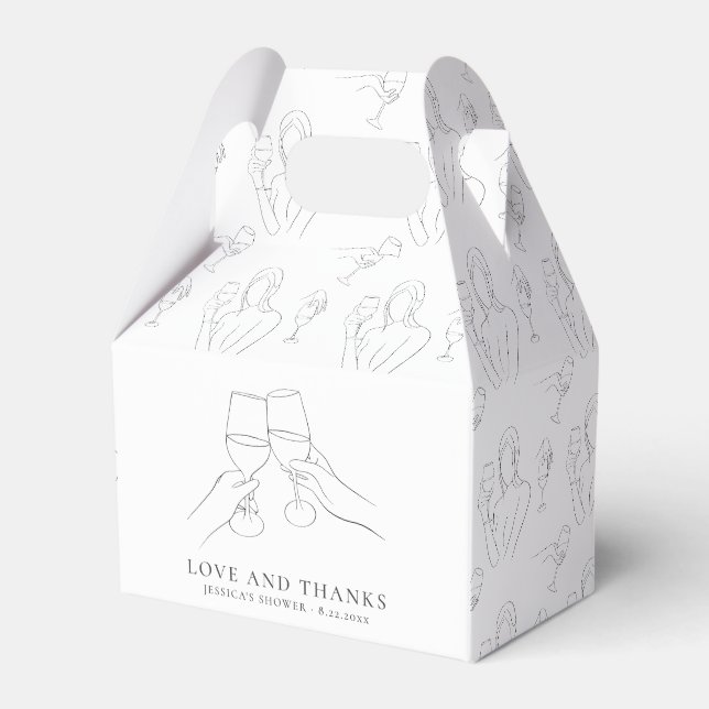 Vino Before Vows Chic Brautparty Geschenkschachtel (Vorderseite)