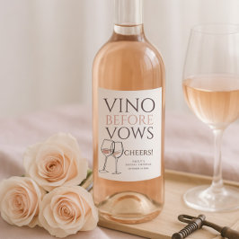 Vino Before Vows Doodle Wein Prost Junggesellinnen Weinetikett