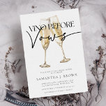 Vino Before Vows Elegantes Brautparty Einladung<br><div class="desc">Vino Before Vows Elegante Wine Bridal Dusche</div>