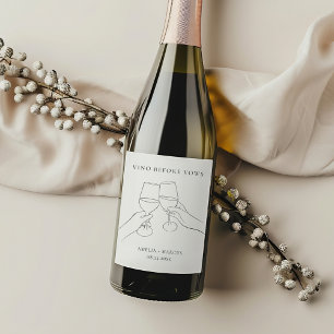Vino Before Vows Elegantes Wein-Junggesellinnenabs Weinetikett
