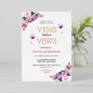 Vino Before Vows Floral Wine Theme Brautparty Folieneinladung