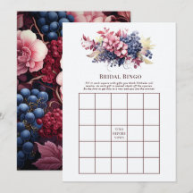 Vino Before Vows Florales Wein Brautparty Bingo