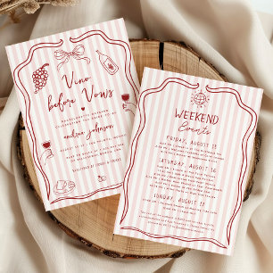 Vino Before Vows Handgezeichneter Junggesellinnena Einladung