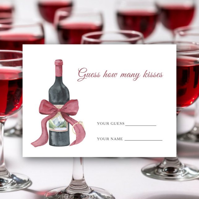 Vino before vows How many kisses bridal game Begleitkarte (Von Creator hochgeladen)